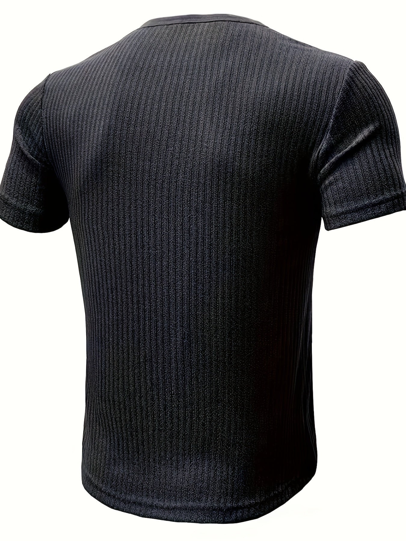 Herren Henley T-Shirt mit Knopfleiste – Lässiges Rippenmuster, Kurzarm, Alltag & Freizeit