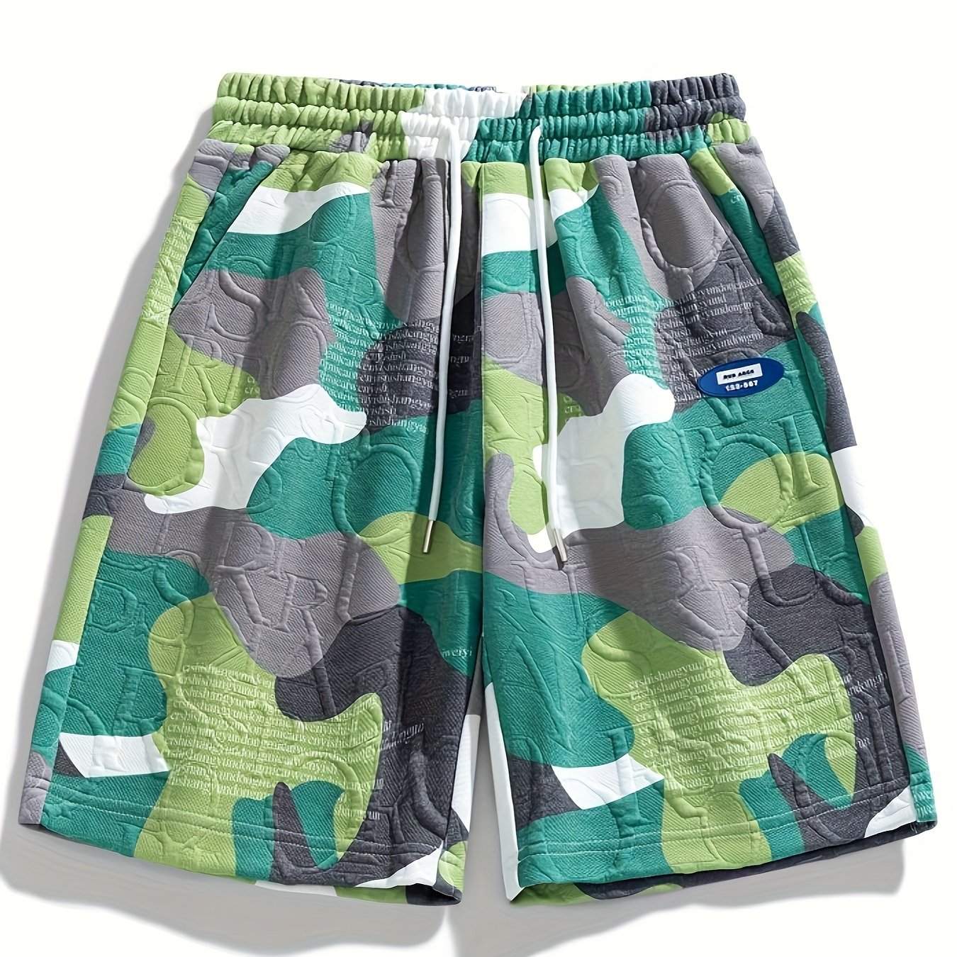 Herren Grafik-Shorts mit Camouflage und Prägung – Streetstyle Freizeitshorts