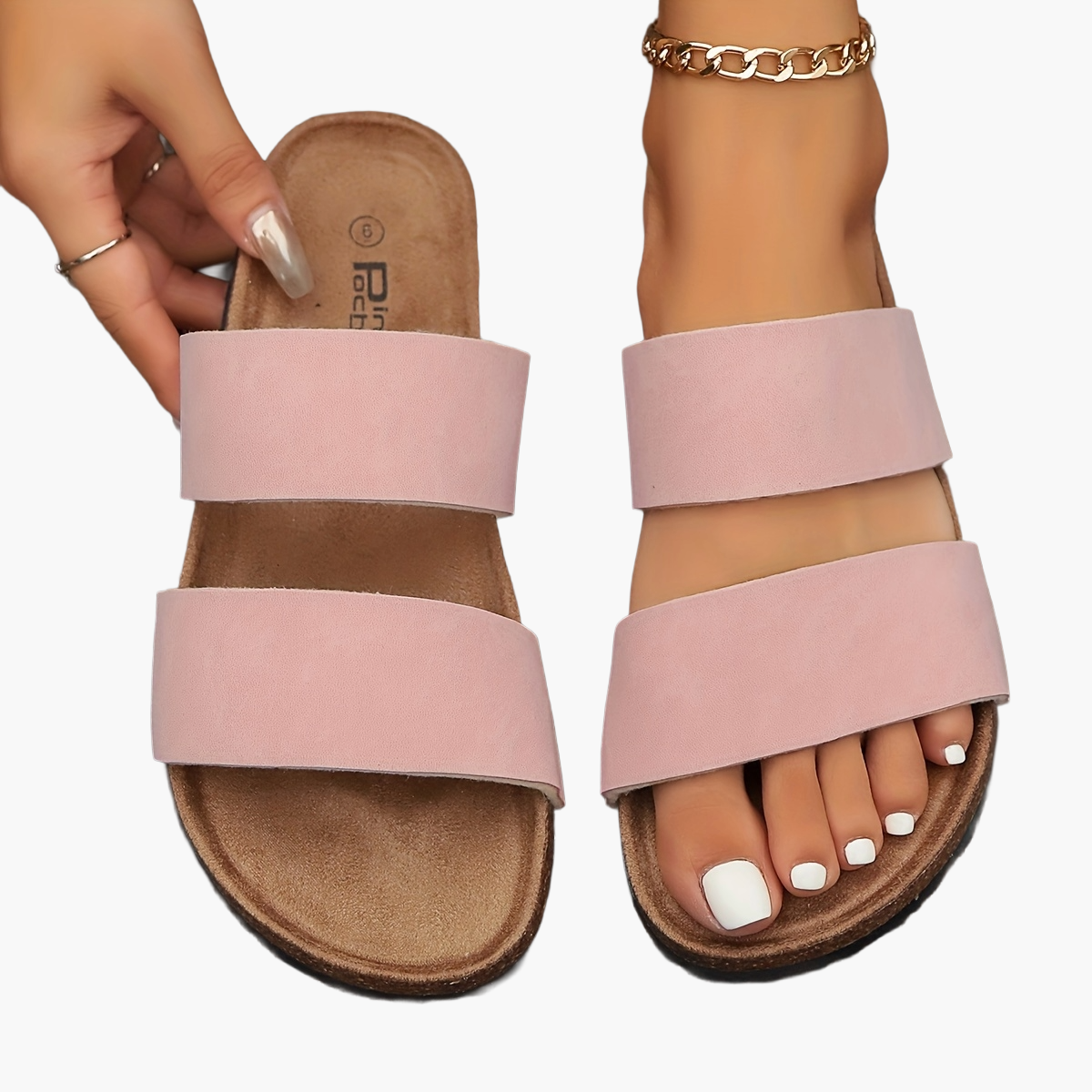 Damen Bequeme Zweiriemen-Sandalen für Alltag und Freizeit