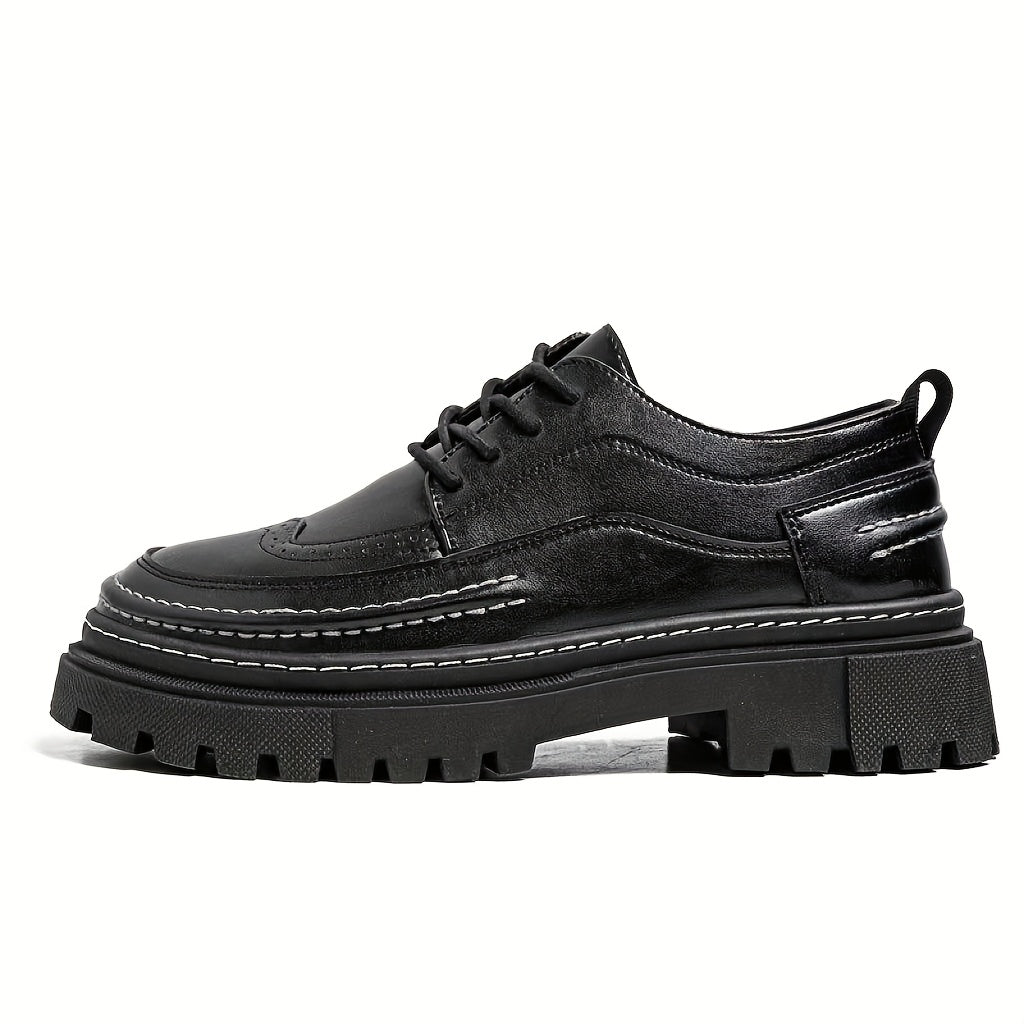 Herren Vintage Brogue Halbschuhe mit dicker Sohle – Elegante Schnürschuhe für Alltag und Anlass