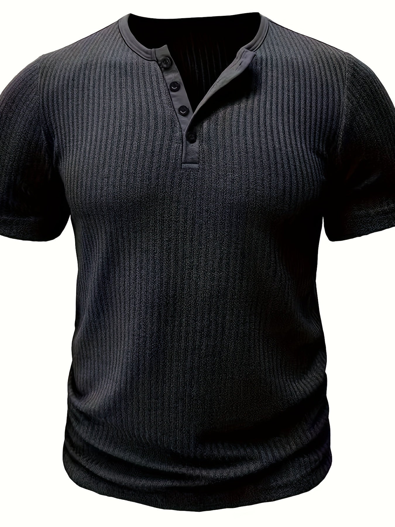 Herren Henley T-Shirt Kurzarm Gerippt Freizeitshirt – Stilvoll für Alltag und Freizeit