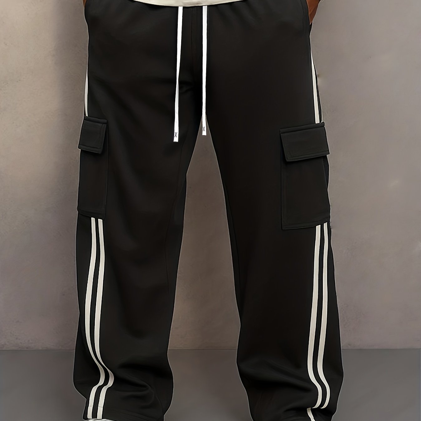 Herren Cargo Jogginghose mit Streifen und Taschen – Streetwear Style, Sportlich & Lässig