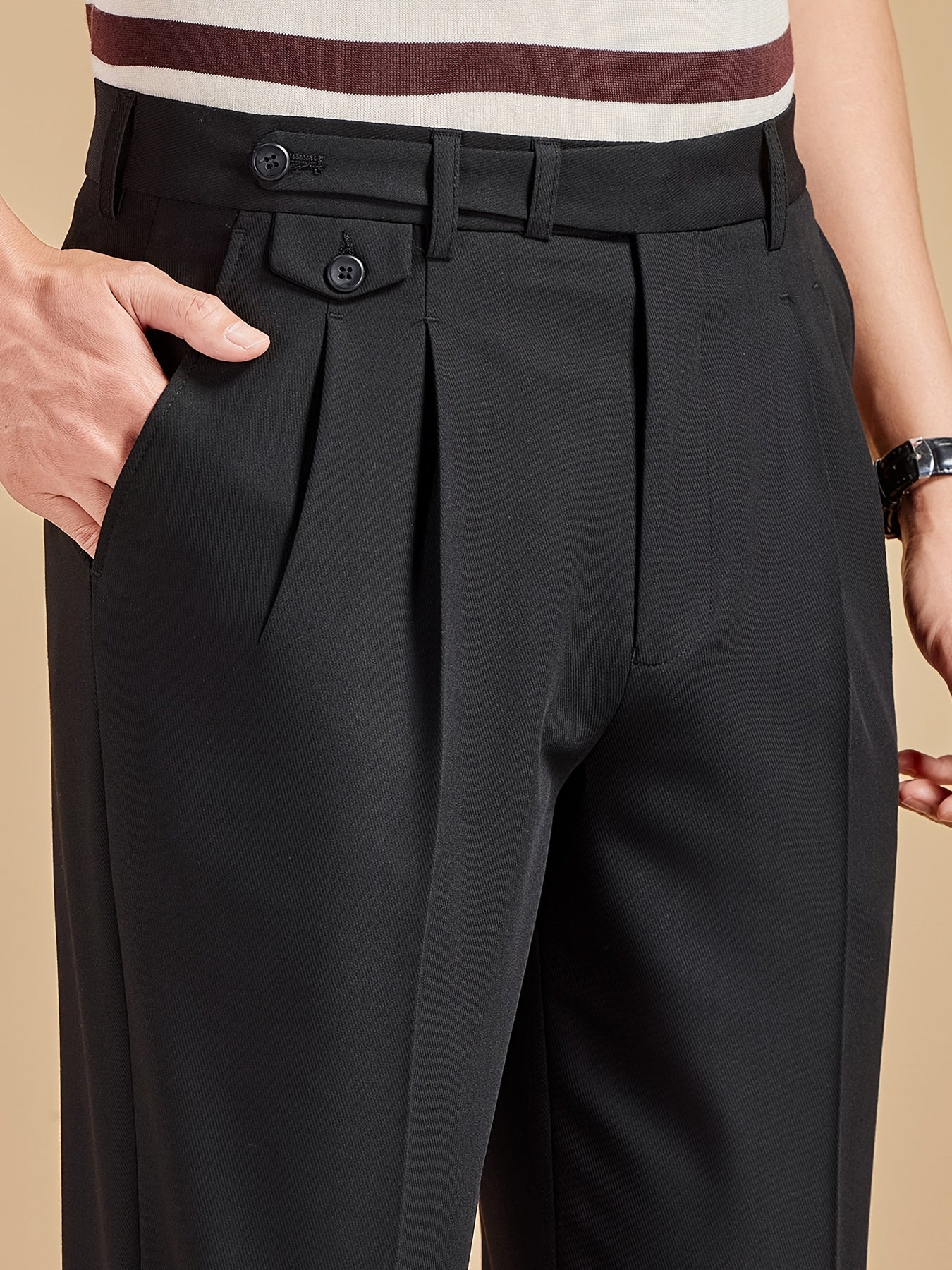 Herren Business-Hose mit Bundfalten – Elegante Anzughose für Büro und Freizeit