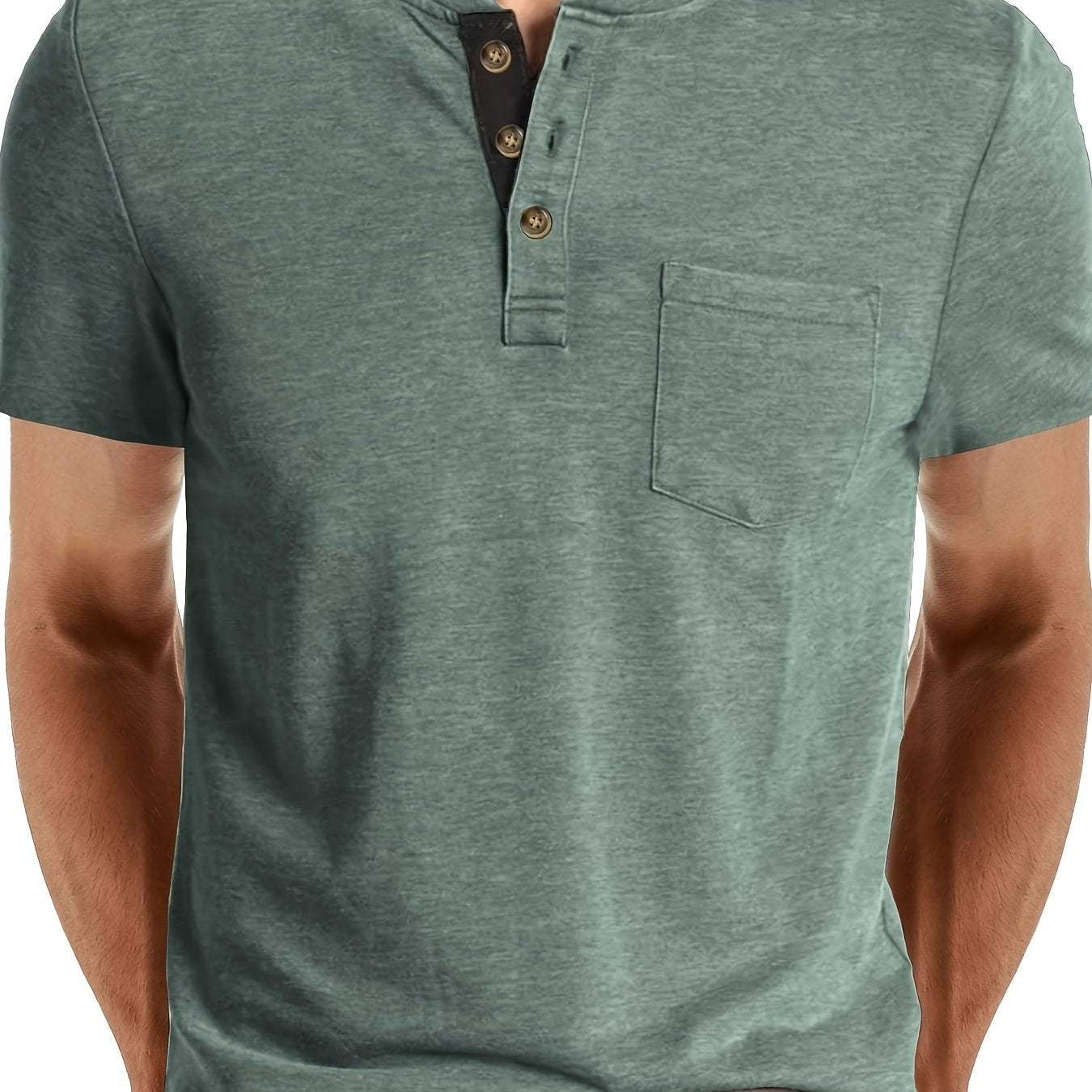 Herren Henley T-Shirt Kurzarm mit Knopfleiste – Casual Freizeitshirt