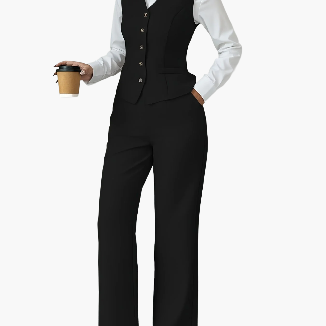 Damen Business Anzug mit Weste und Hose – Eleganter Büro-Look für stilbewusste Frauen