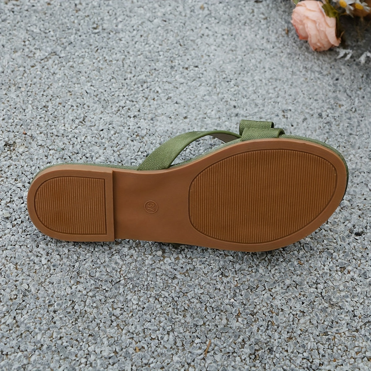 Damen Elegante Flache Sandalen mit Schleife – Stilvolle Sommerschuhe für Alltag & Freizeit