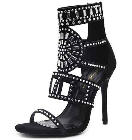 Ann – Sandaletten mit Strass und hohem Absatz