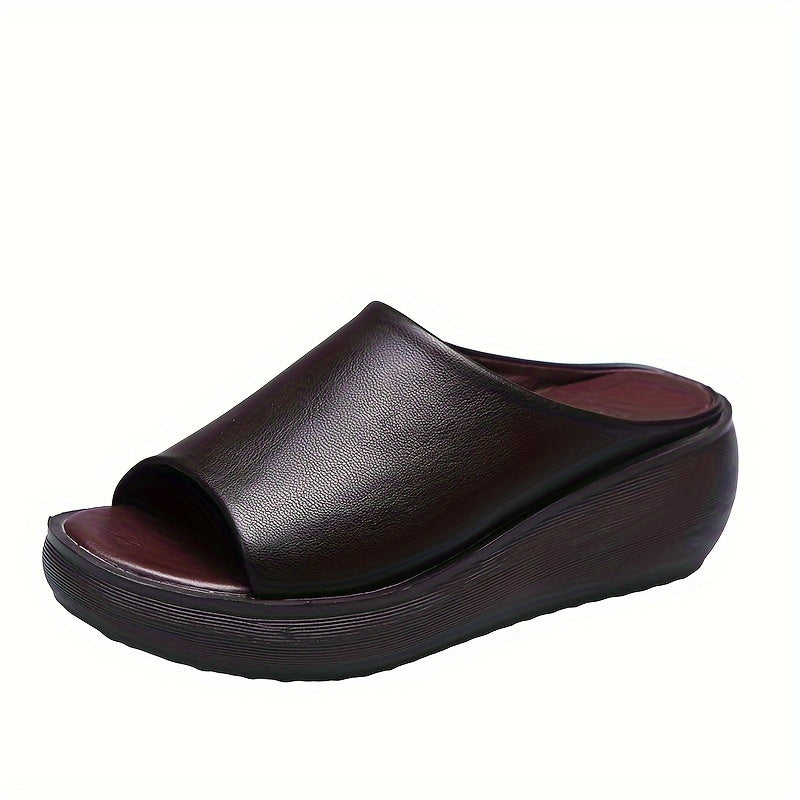 Damen Plateau Slides mit Minimalistischem Design und Komfort