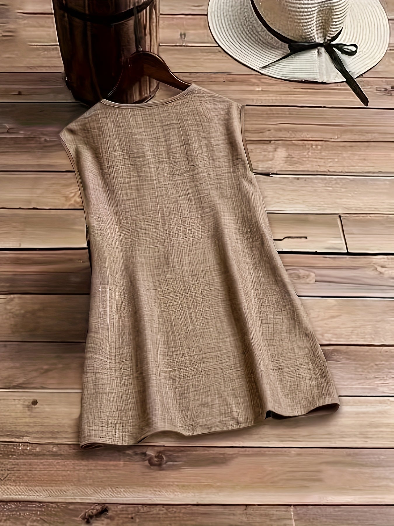 Damen ärmellose Bluse mit modernem Reißverschluss und A-Linien-Schnitt – Eleganter Casual-Look