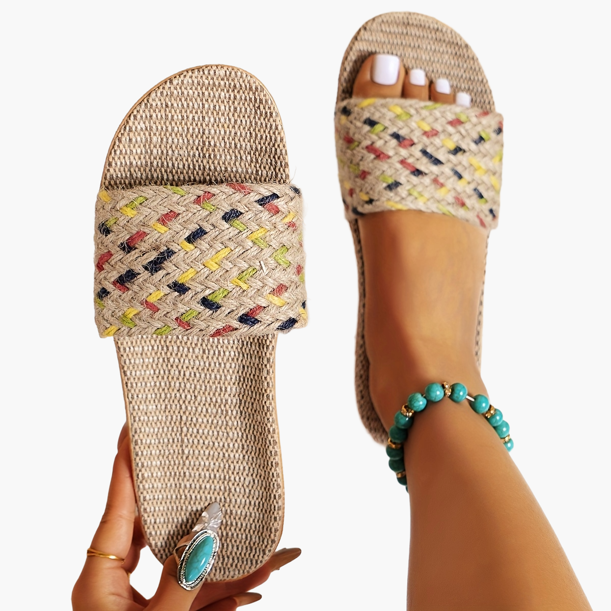 Damen Komfort-Slipper Sandalen für den Sommer – Bequeme Freizeitschuhe mit offenem Zehenbereich