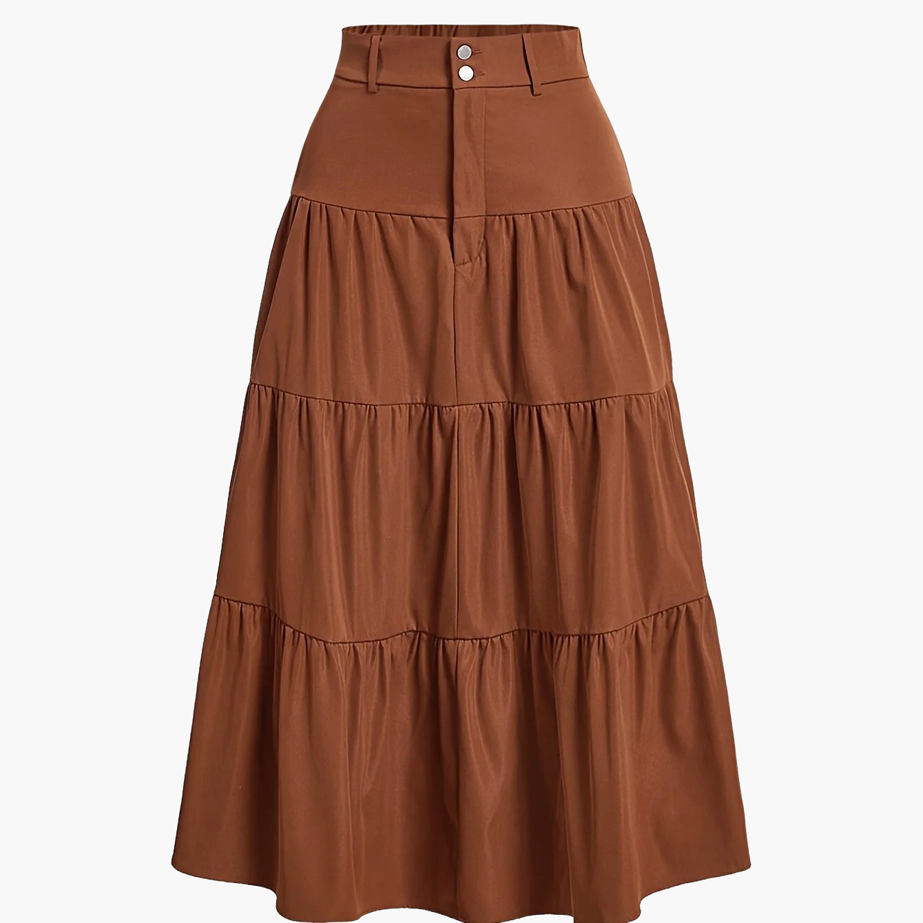 Damen Stufenrock High Waist Elegant Freizeitmode