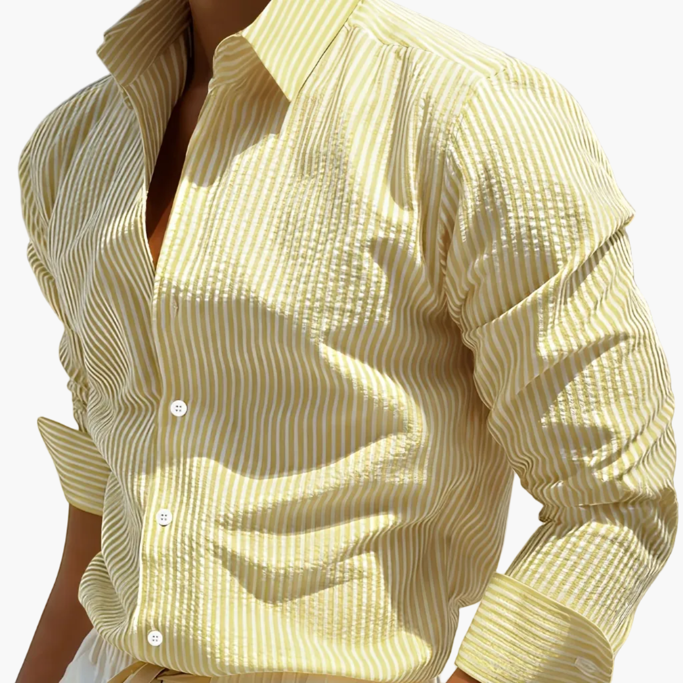 Herren Freizeithemd mit Streifenmuster – Eleganter Look für Büro und Strand