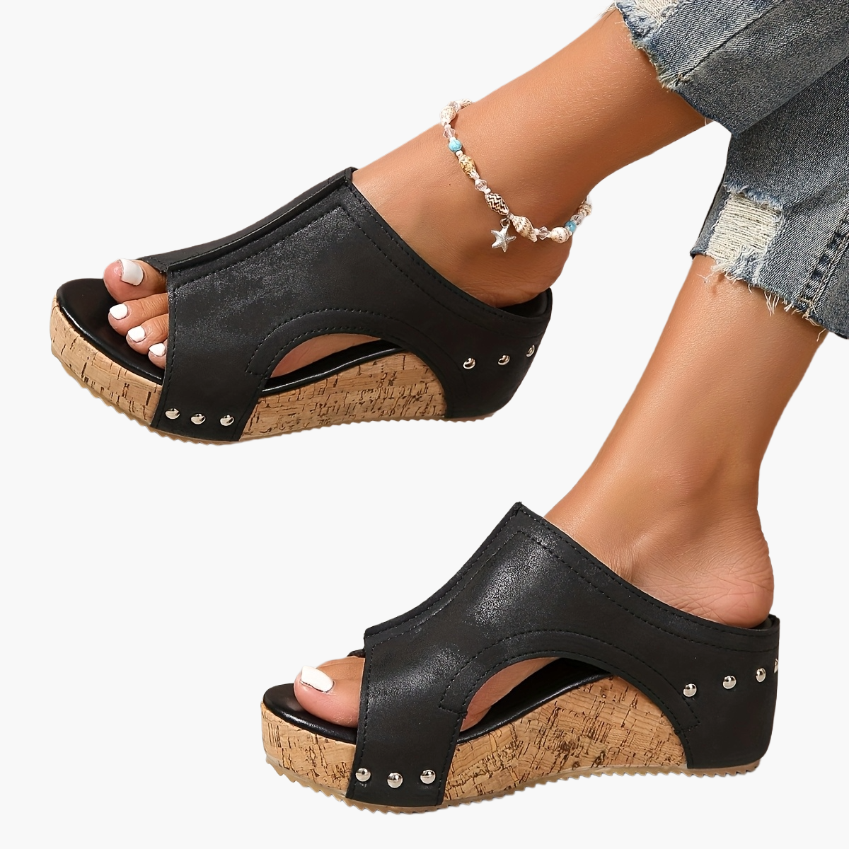 Damen Vintage Plateau Clogs Sandalen mit Keilabsatz – Bequeme Sommerschuhe für Freizeit und Alltag