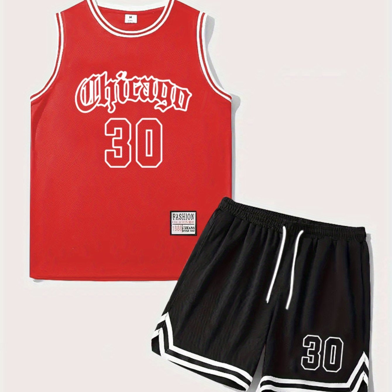 Herren Basketball Trainingsanzug Set – Sportliches Basketball Outfit mit Chicago 30 Print für Training und Freizeit
