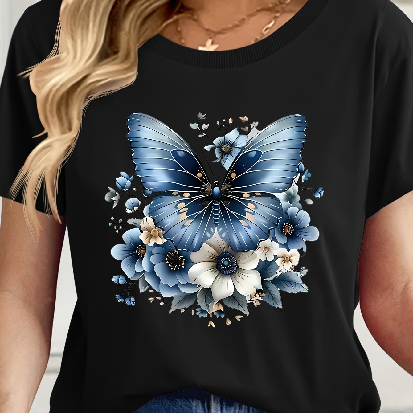 Damen Basic T-Shirt im Casual-Stil für Alltag und Freizeit