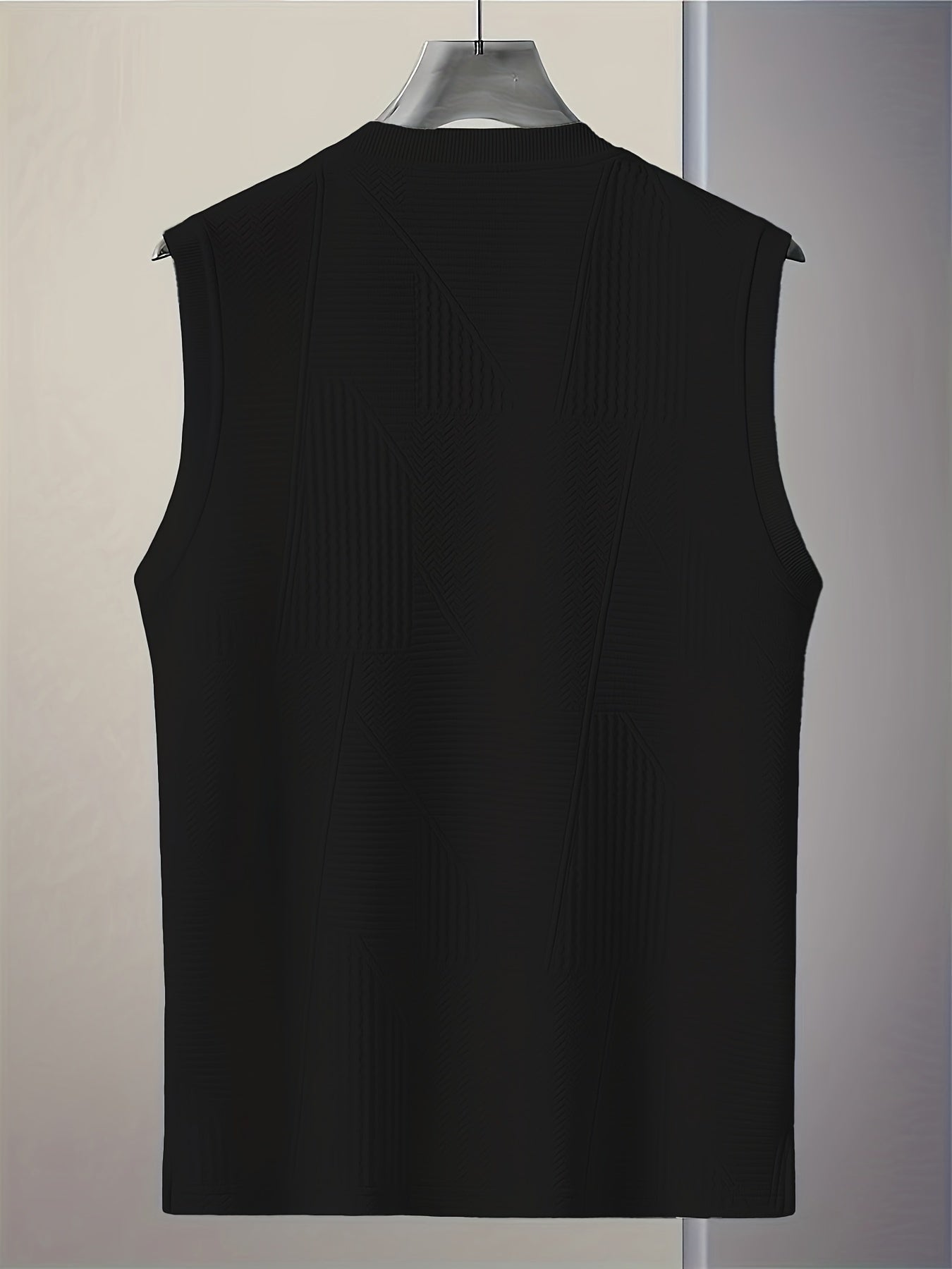 Herren Ärmelloses Casual Top mit Strukturmuster – Ideal für Alltag & Freizeit