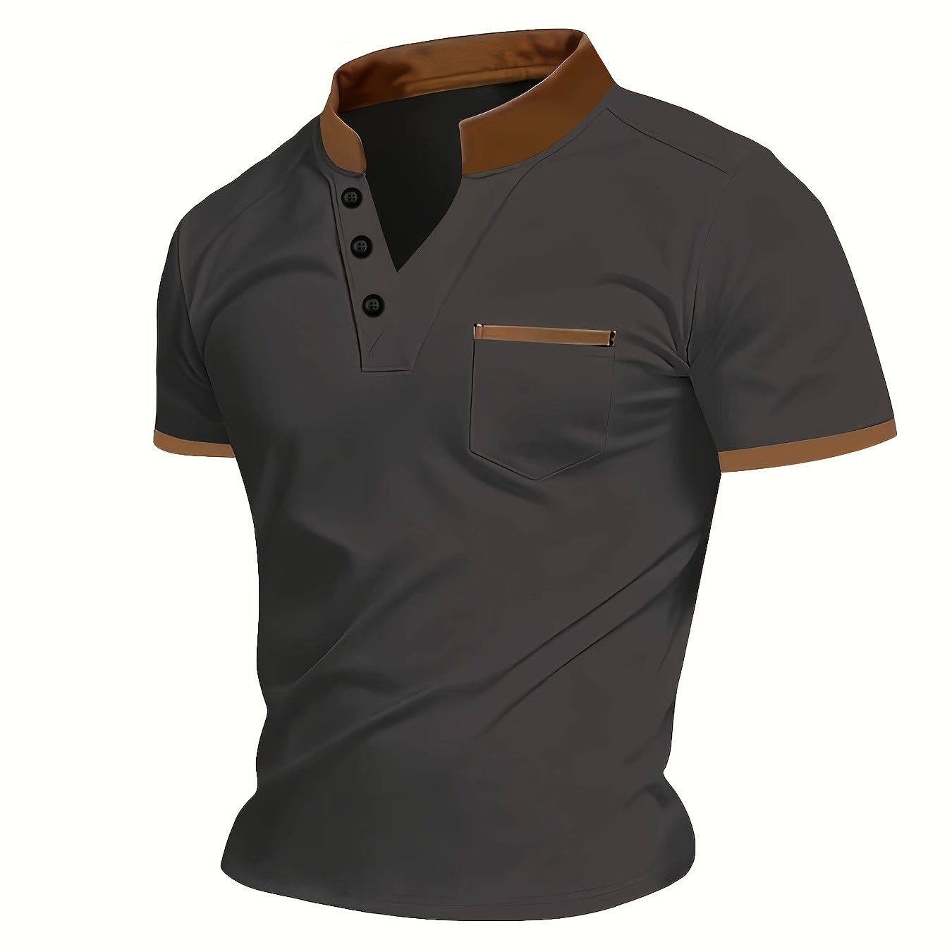 Herren Poloshirt mit Stehkragen und Brusttasche – Moderner Freizeitstil für jeden Anlass