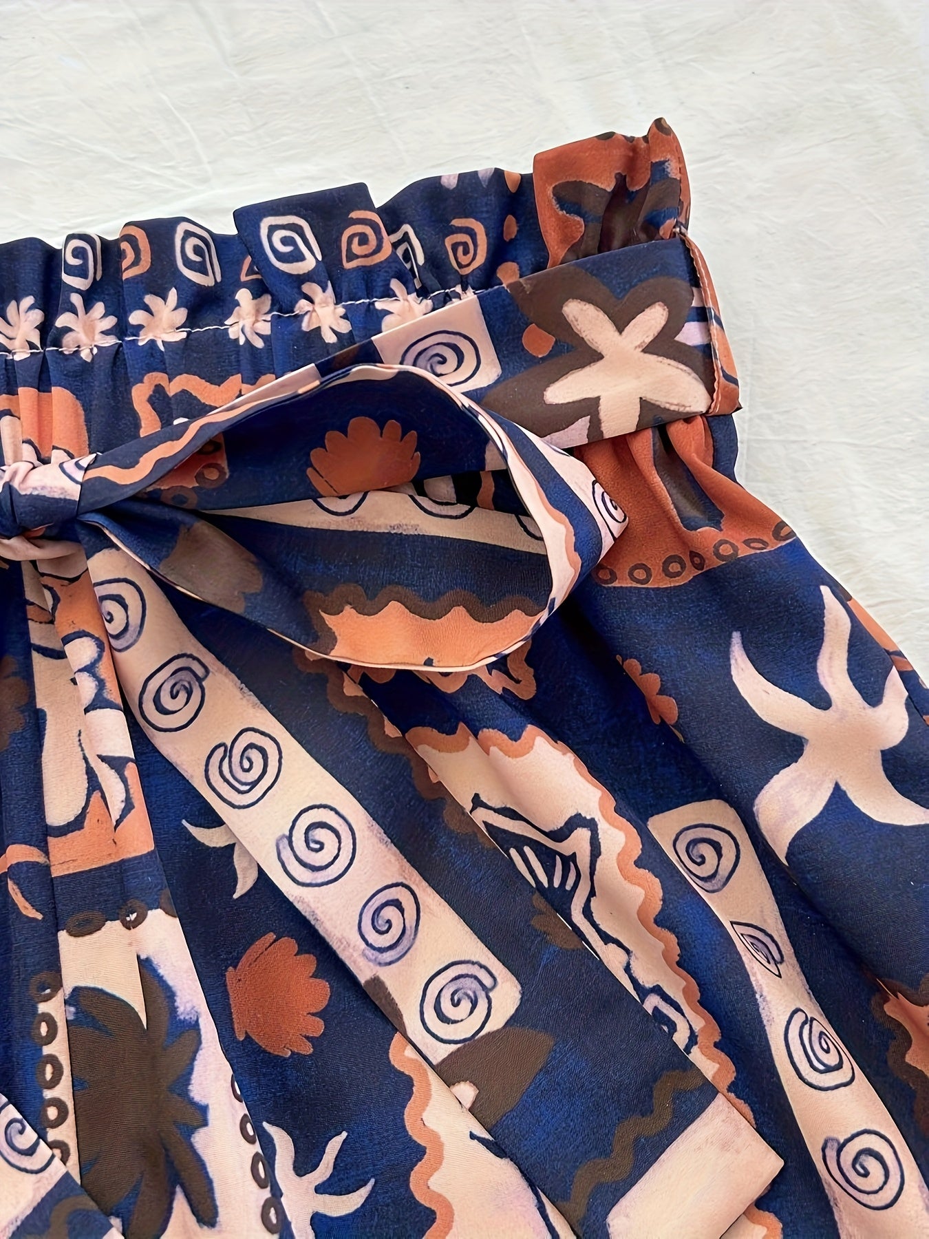 Damen Zweiteiler Set – Stylisches Top mit Tropenmuster Shorts für Urlaub und Freizeit