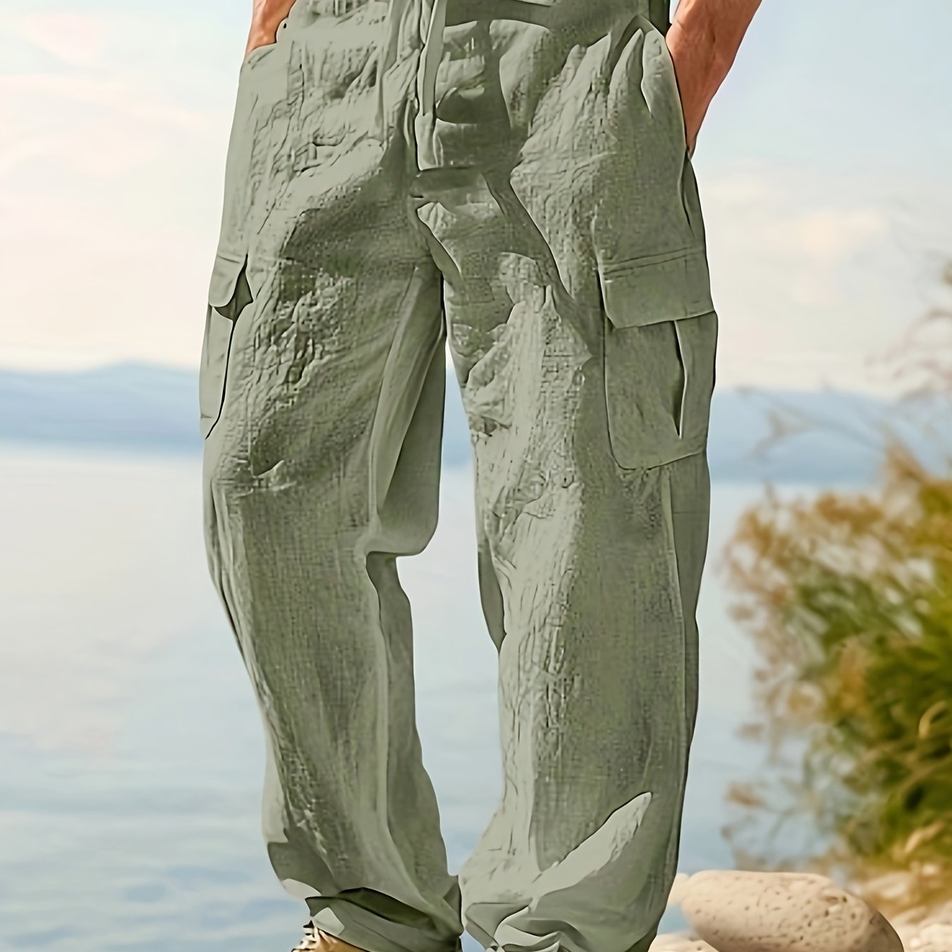Herren Cargo-Loungehose mit weitem Schnitt und Kordelzug – Entspannte Freizeithose für Outdoor & Alltag