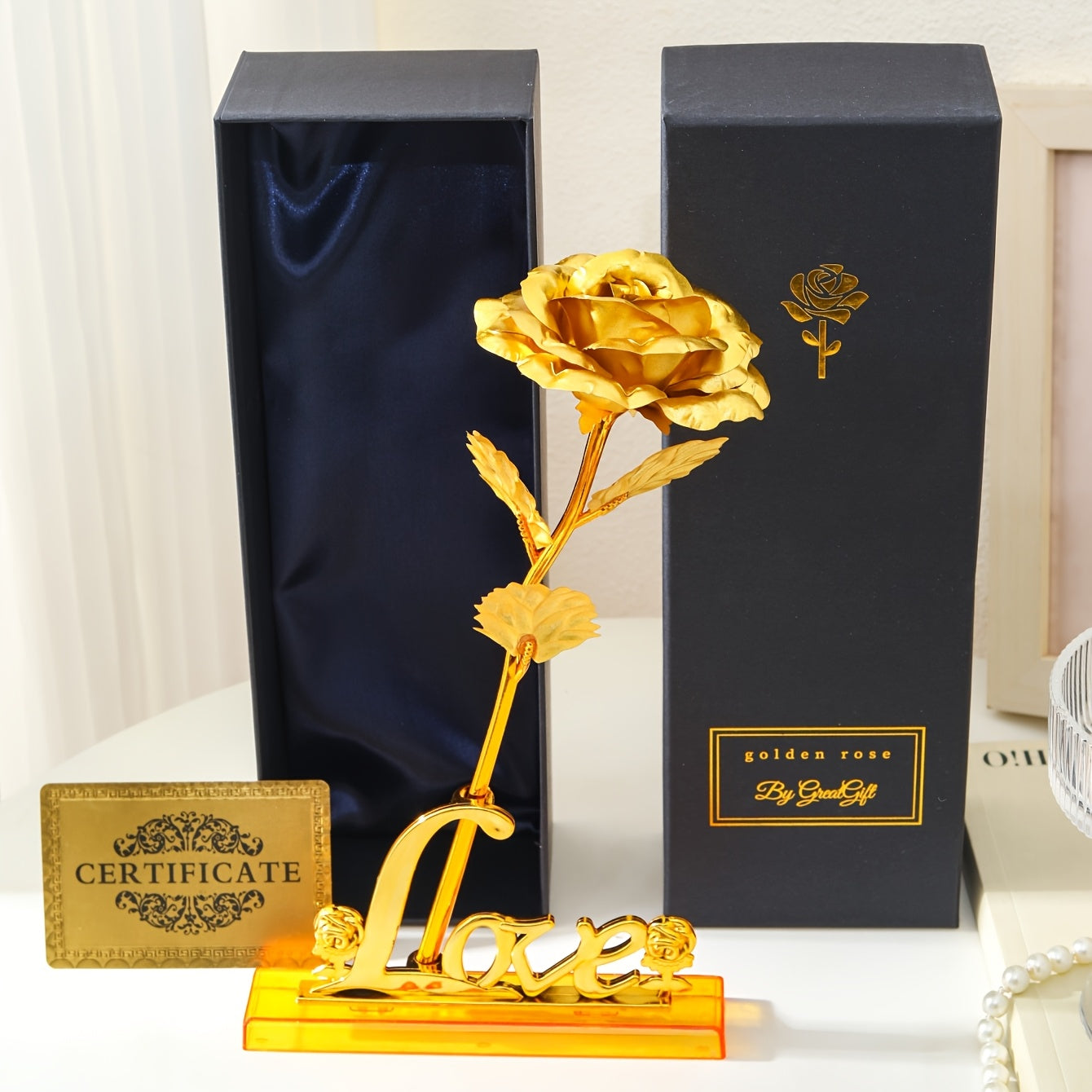 Edle Geschenkrose im Geschenkkarton – Dekorative Blume für Muttertag, Damen, Geschenkidee, Wohnaccessoire