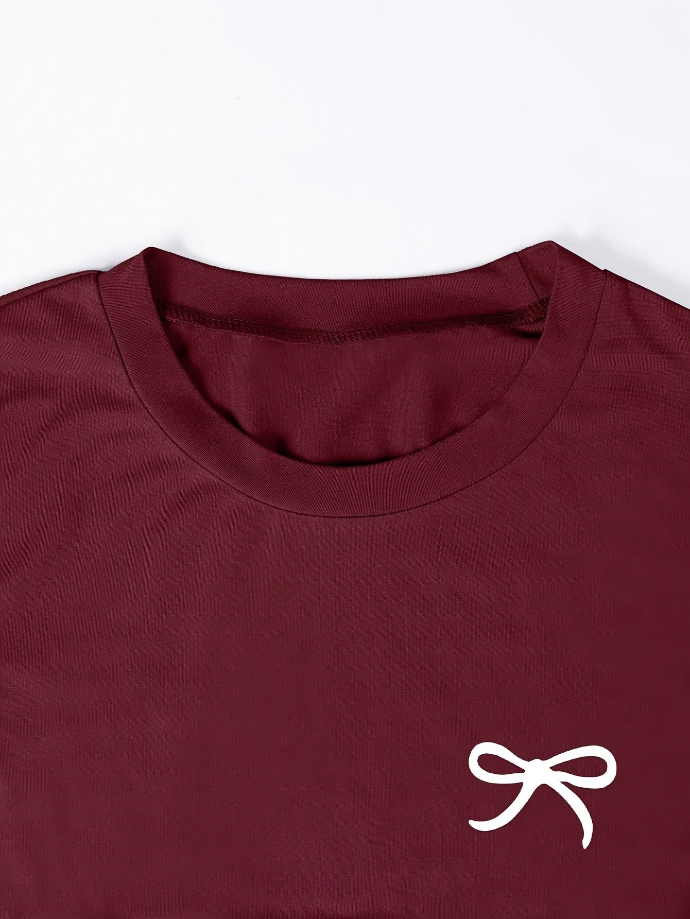 Damen Basic Kurzarm T-Shirt mit Schleifendetail – Feminines Freizeitshirt Slim Fit