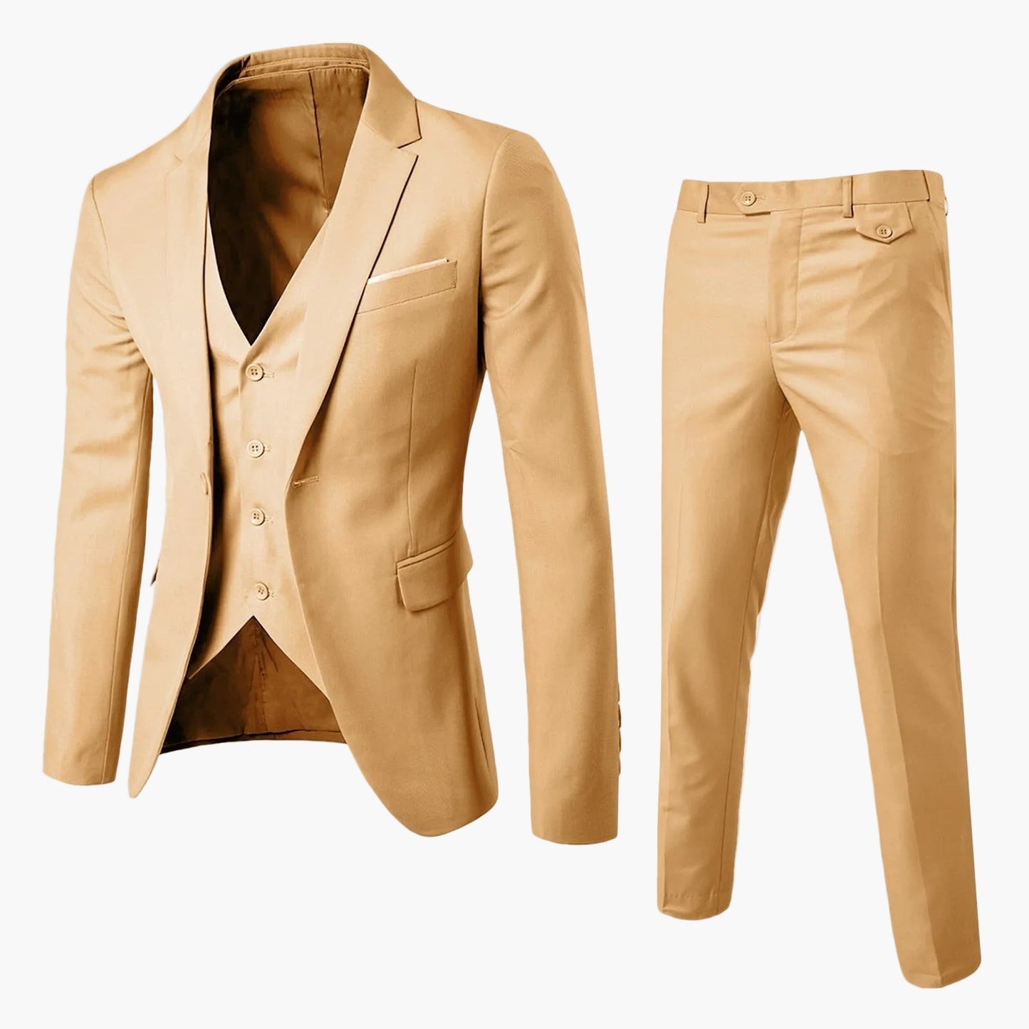 Herren 3-teiliger Slim Fit Business-Anzug – Eleganter Anzug für formelle Anlässe, Hochzeit & Büro