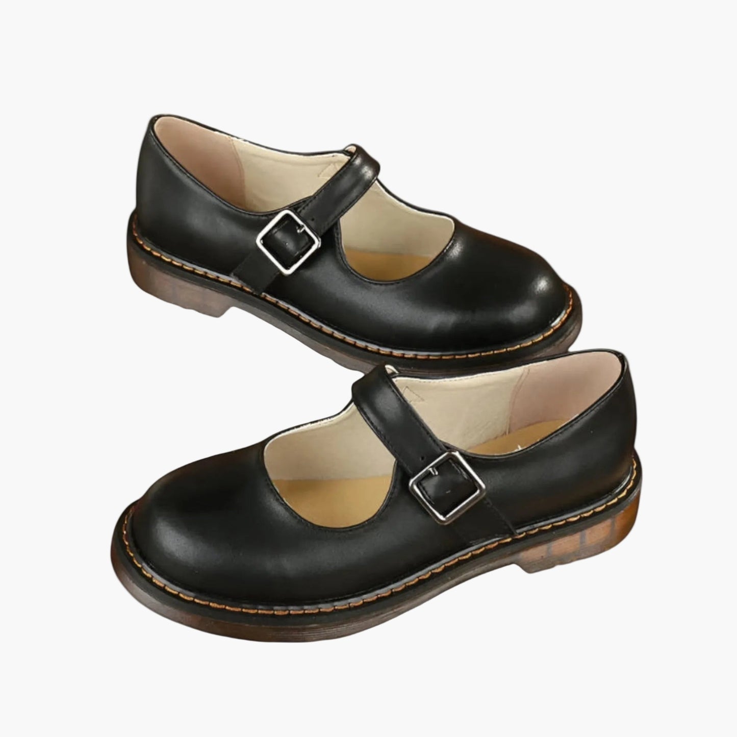 Damen Mary Jane Schuhe – Klassische Alltagsschuhe mit Riemen und flacher Sohle, Vintage-Stil
