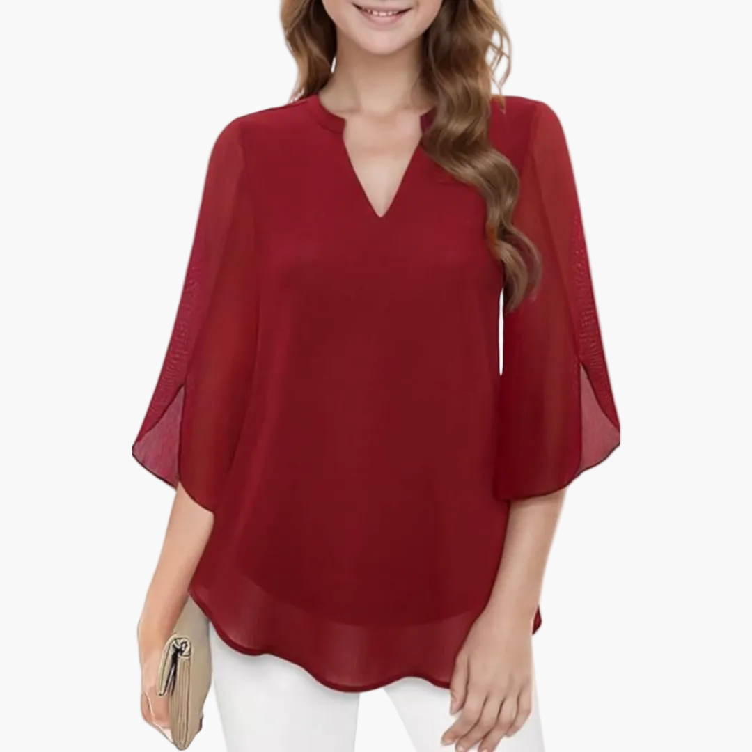 Damen Bluse Elegant Locker Halbarm – Modische Tunika für Büro & Freizeit