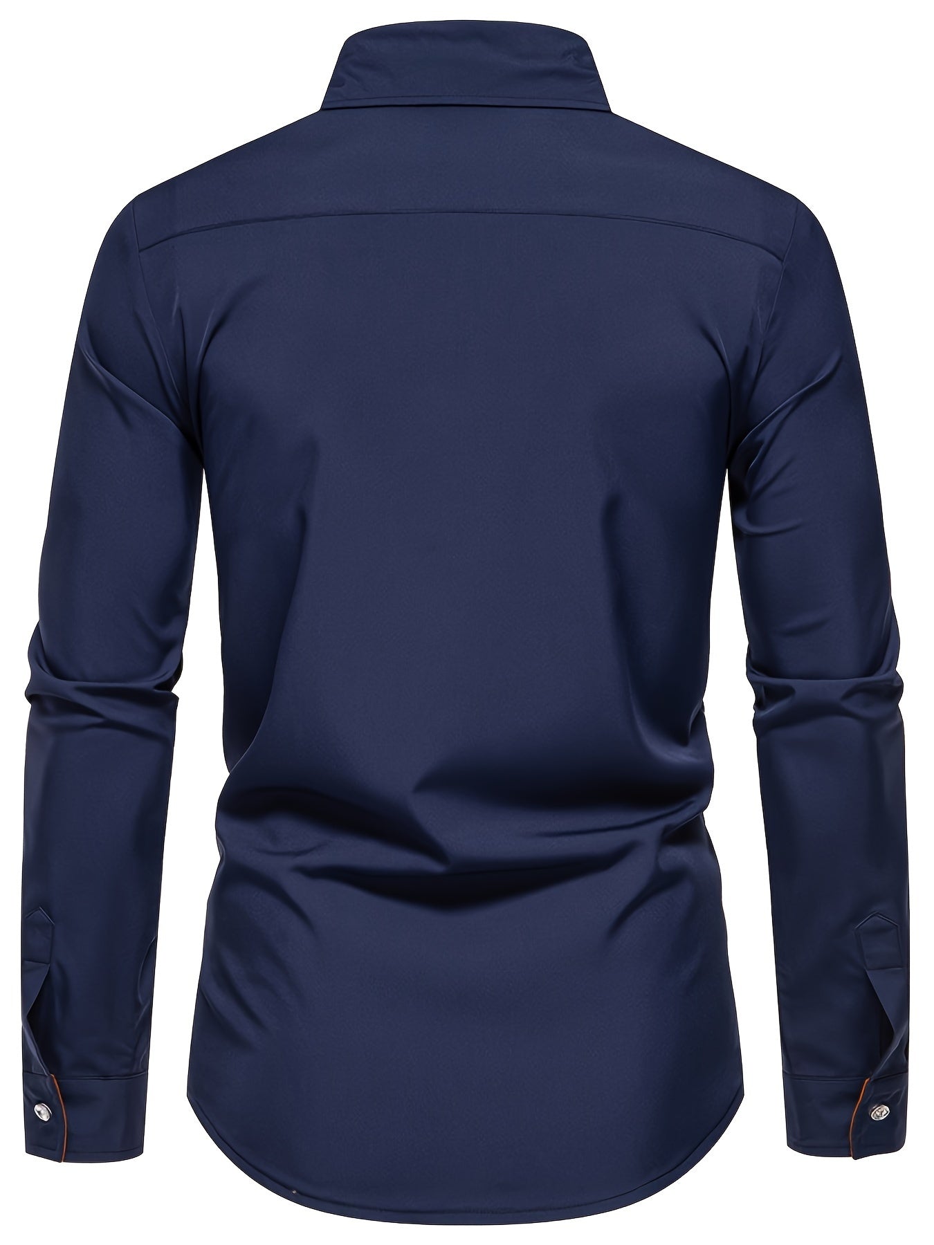 Herren Slim Fit Freizeithemd mit Kontrastdetails – Modernes Business & Casual Hemd, Langarm