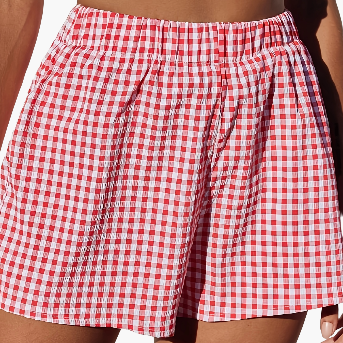 Damen Elegante High Waist Shorts mit Streifenmuster – Perfekt für Alltag & Freizeit