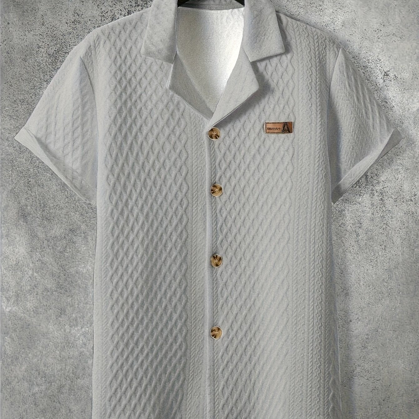 Herren Kurzarm Hemd mit Strukturmuster und Relax-Kragen – Stilvolles Freizeitshirt für moderne Looks