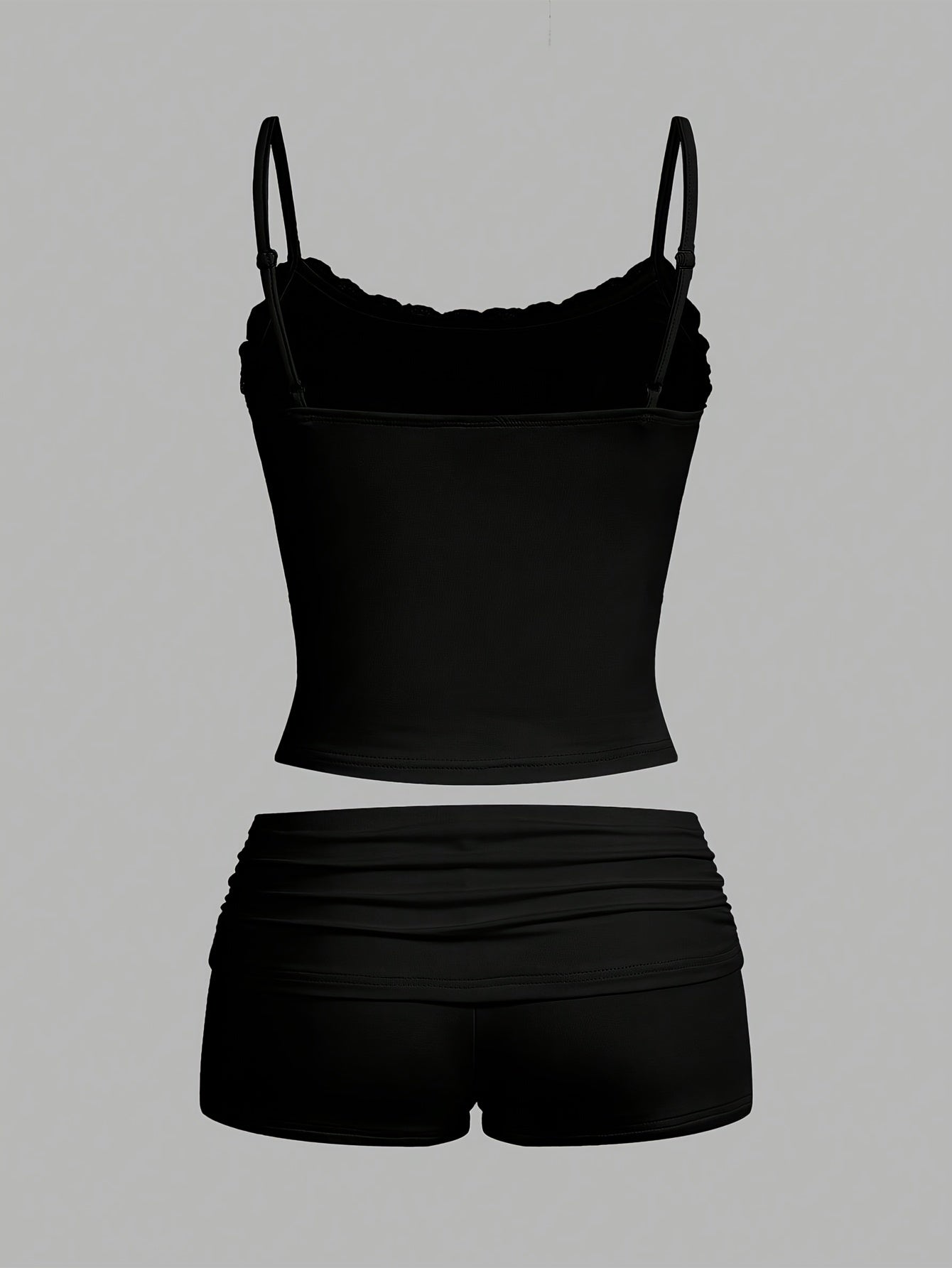 Damen Pyjama-Set mit Spaghettiträgern und Shorts – Feminine Loungewear für entspannte Nächte