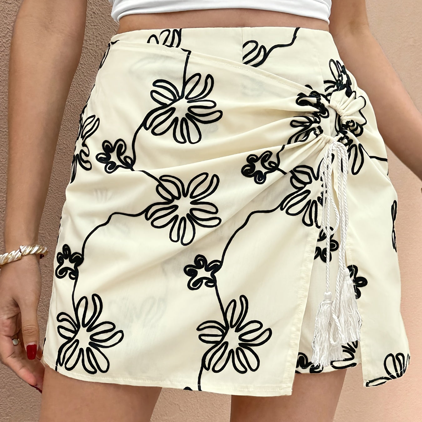 Ladies' Printed Shorts Skirt, Elegant Shorts, Loose Shorts, High-Waisted Shorts Skirt 554