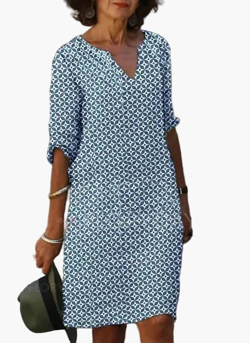 Damen Sommer Freizeitkleid mit Muster – Luftig, Bequem & Vielseitig für Alltag und Urlaub
