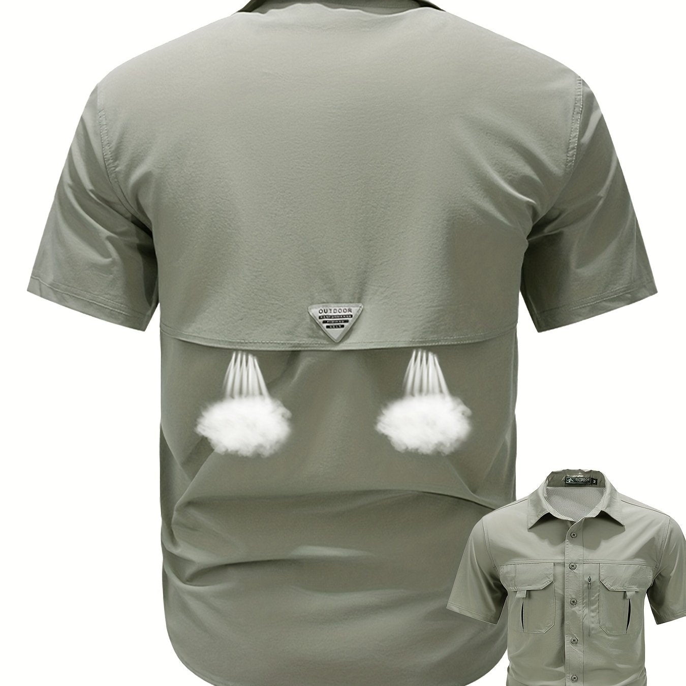 Herren Outdoor Kurzarmhemd mit Belüftung und praktischen Taschen – Funktionelles Freizeithemd