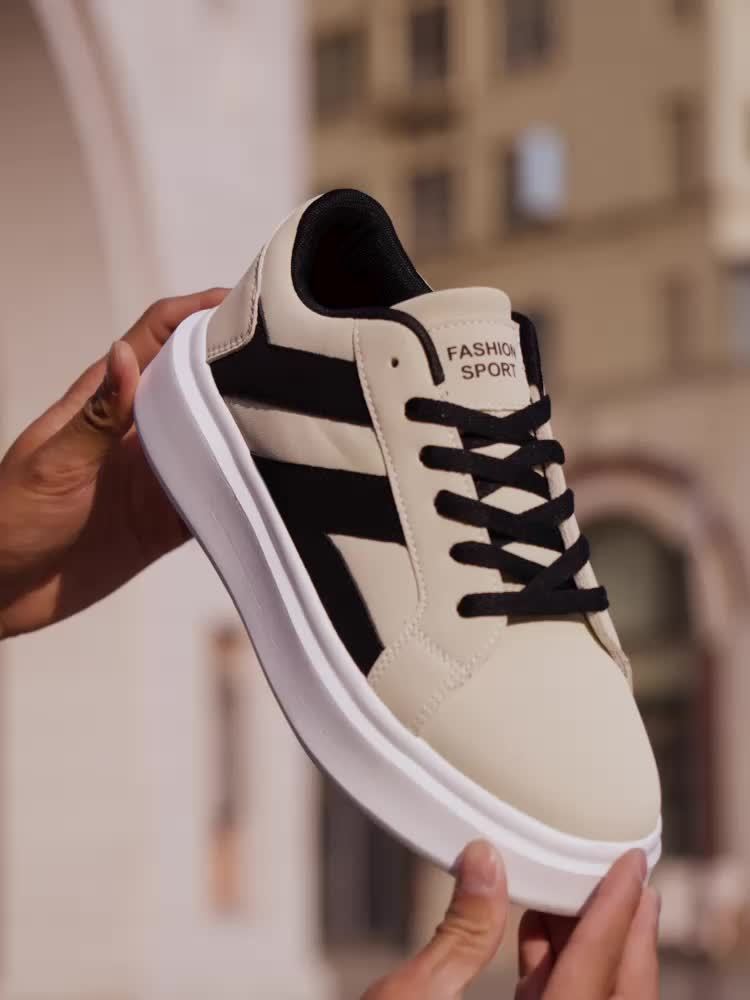 Herren Sneaker Low-Top Urban Streetstyle mit Plateau-Sohle – Trendige Freizeitschuhe