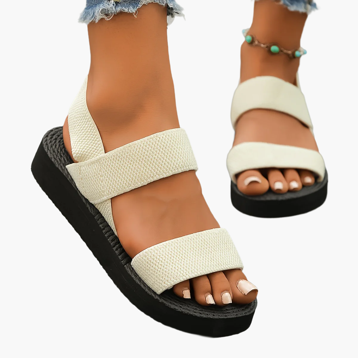 Damen Sommer Plateau-Sandalen – Bequeme Freizeit-Slipper für Alltag und Urlaub