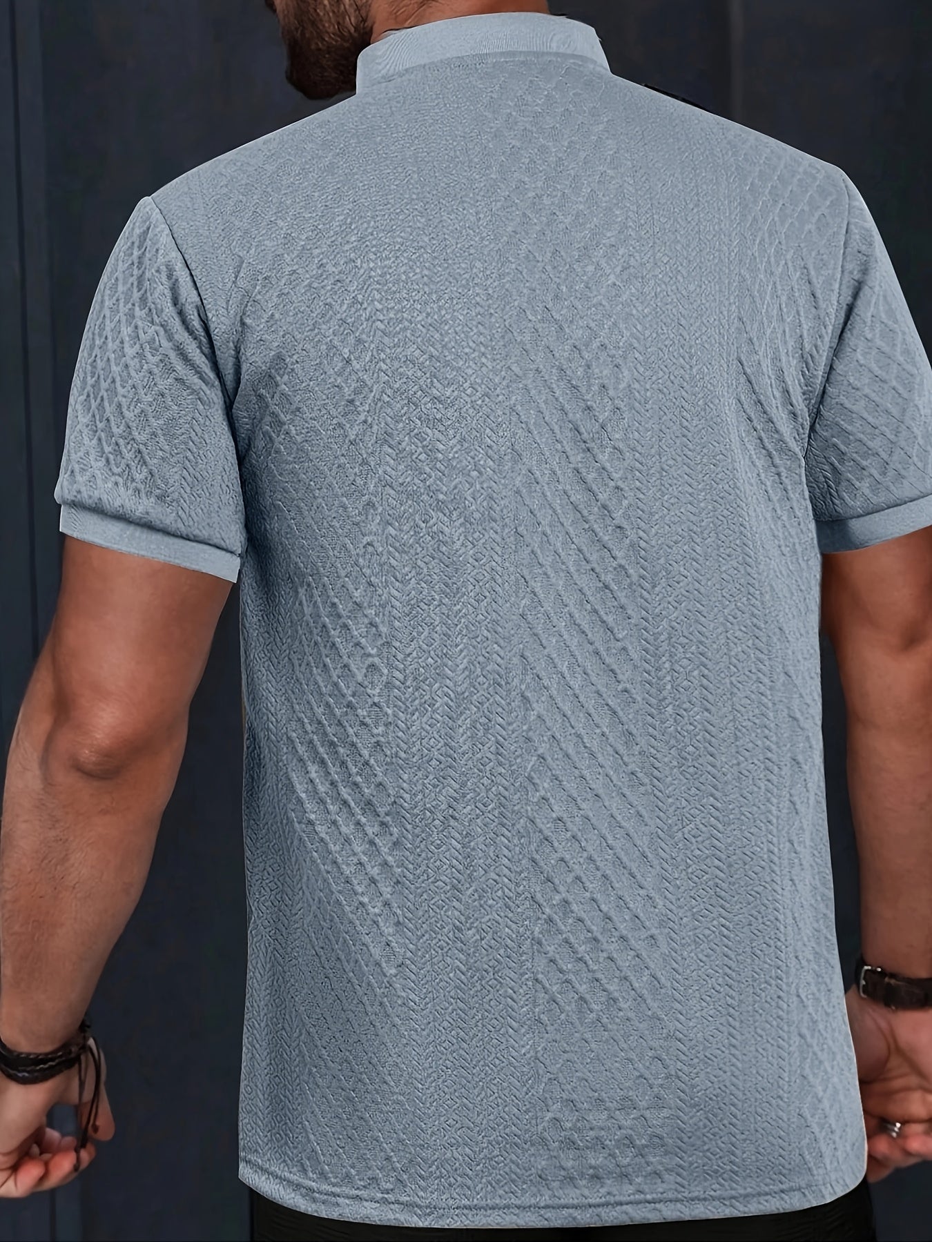 Herren Poloshirt mit Stehkragen und modernem Muster – Stilvolle Freizeit- und Business-Option