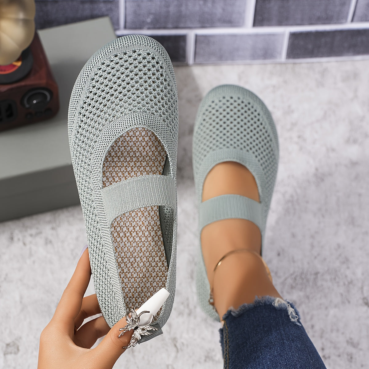 Damen Mary Jane Lauf- und Freizeitschuhe mit Belüftung und bequemer Passform