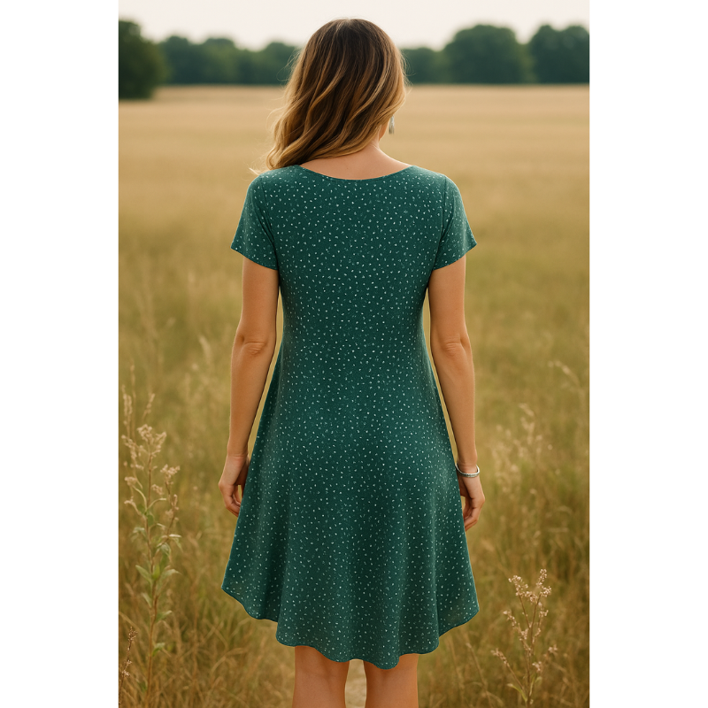 Damen Sommerkleid Freizeitkleid mit Punkten – Eleganter und Bequemer Look für Alltag & Urlaub