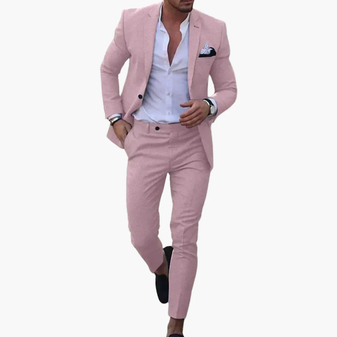 Herren Slim Fit Sommeranzug – Eleganter Business & Freizeit 2-Teiler für stilvolle Anlässe