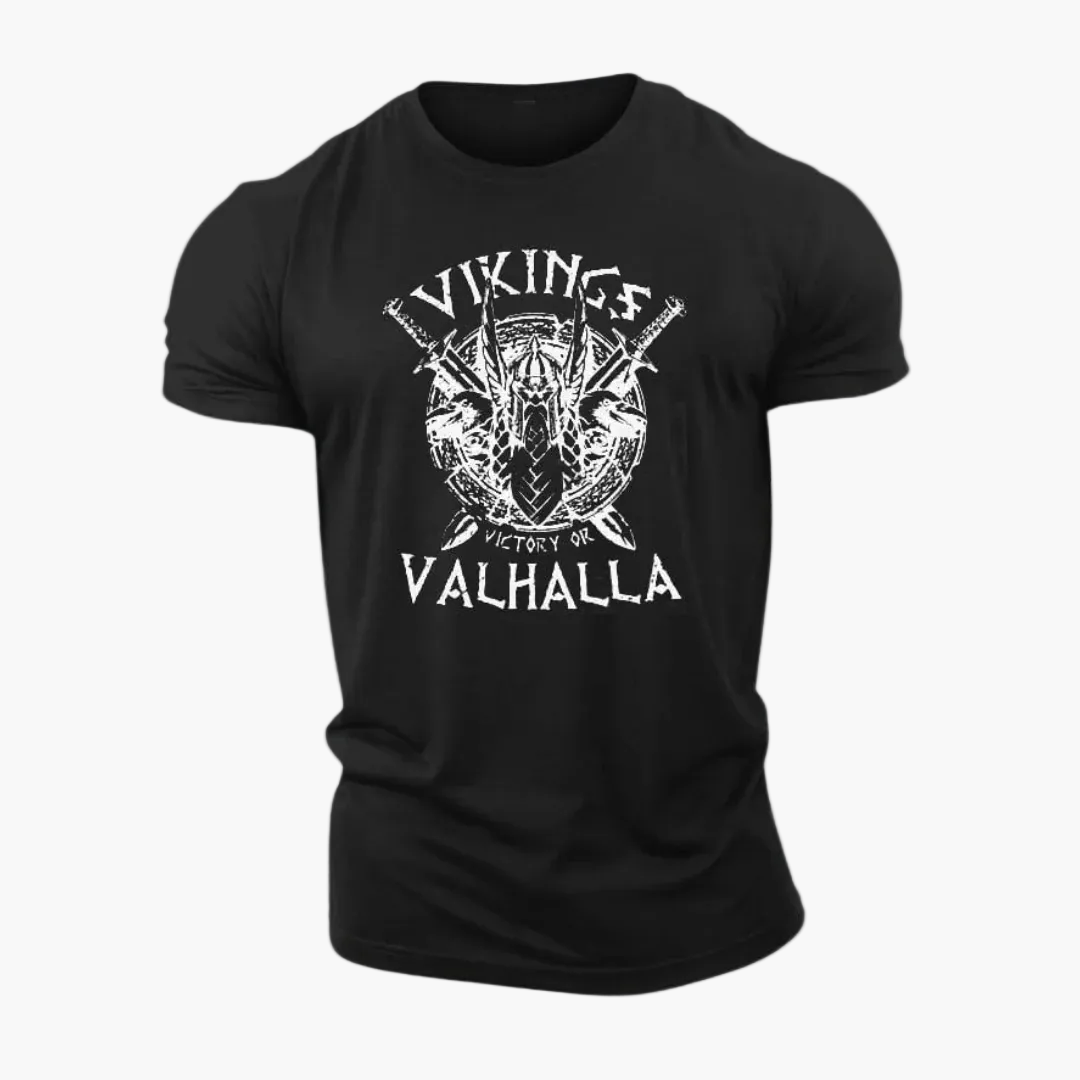 Herren T-Shirt Wikinger Valhalla Motiv – Vintage Style, Perfekt für Freizeit & Fans nordischer Mythologie