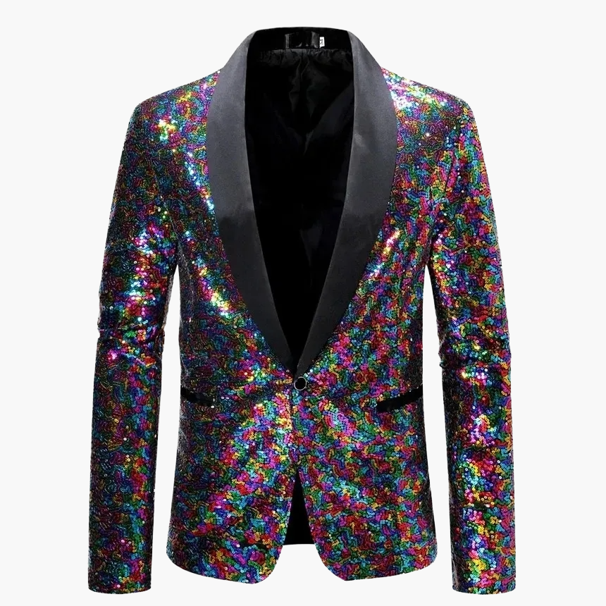 Herren Smoking Sakko mit Pailletten – Eleganter Blazer für festliche Anlässe und Abendveranstaltungen