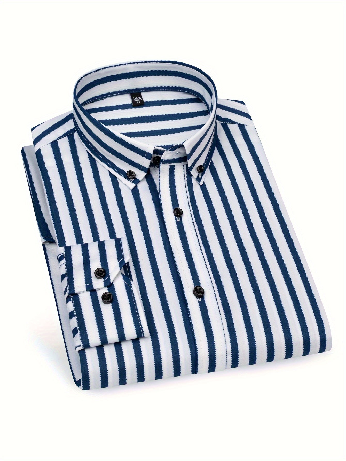 Herren Business-Freizeit Hemd mit modischen Streifen – Slim Fit, Langarm, Ideal für Büro und Alltag