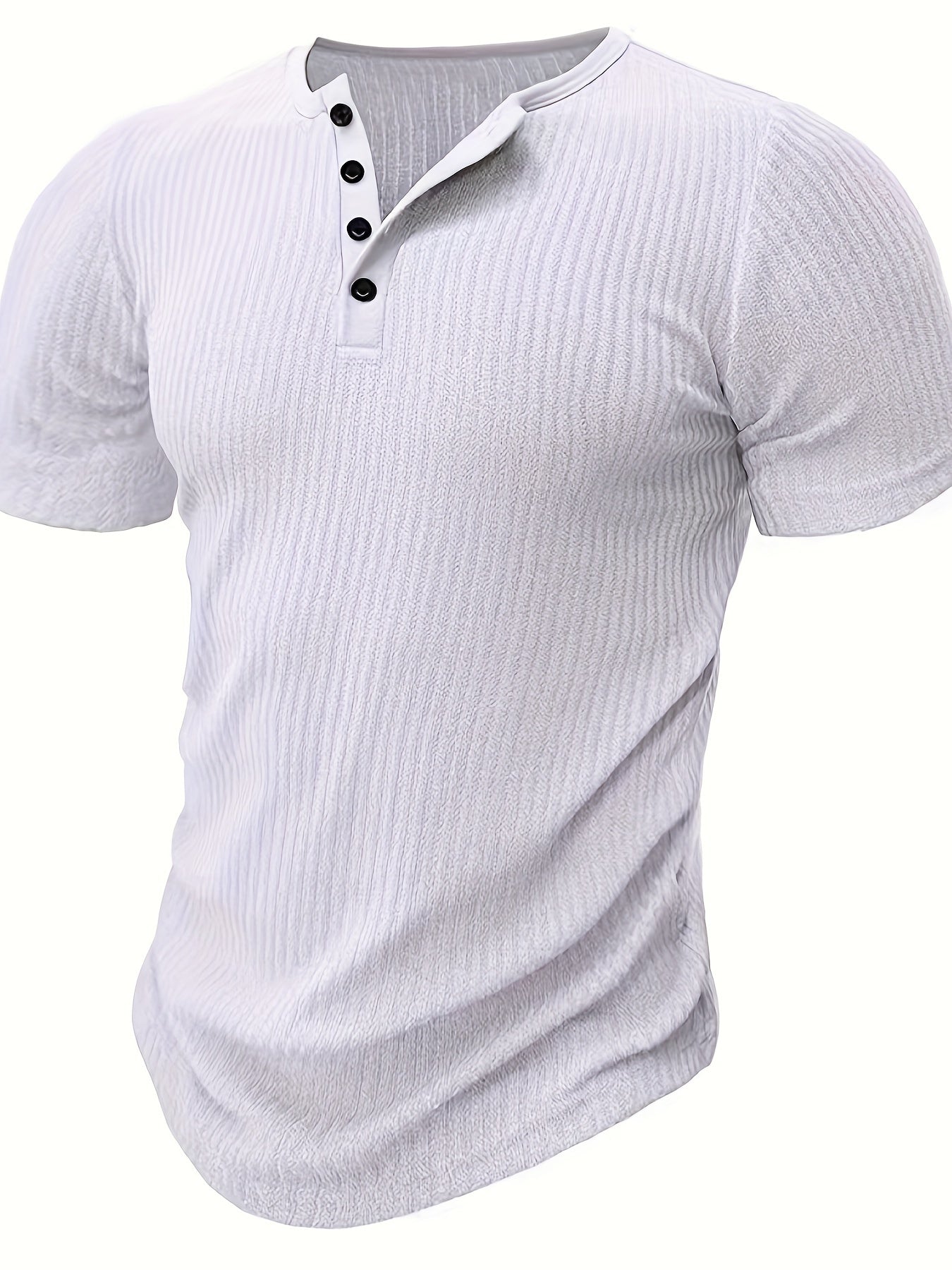 Herren Henley T-Shirt Kurzarm Gerippt Freizeitshirt – Stilvoll für Alltag und Freizeit