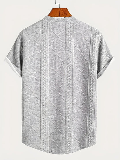 Herren T-Shirt im Strickmuster-Design – Lässiger Style für Alltag und Freizeit