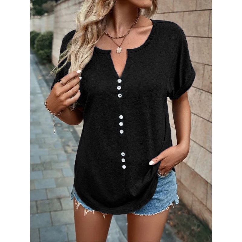 Lauren – Lockeres Damenbluse mit Knopfdesign