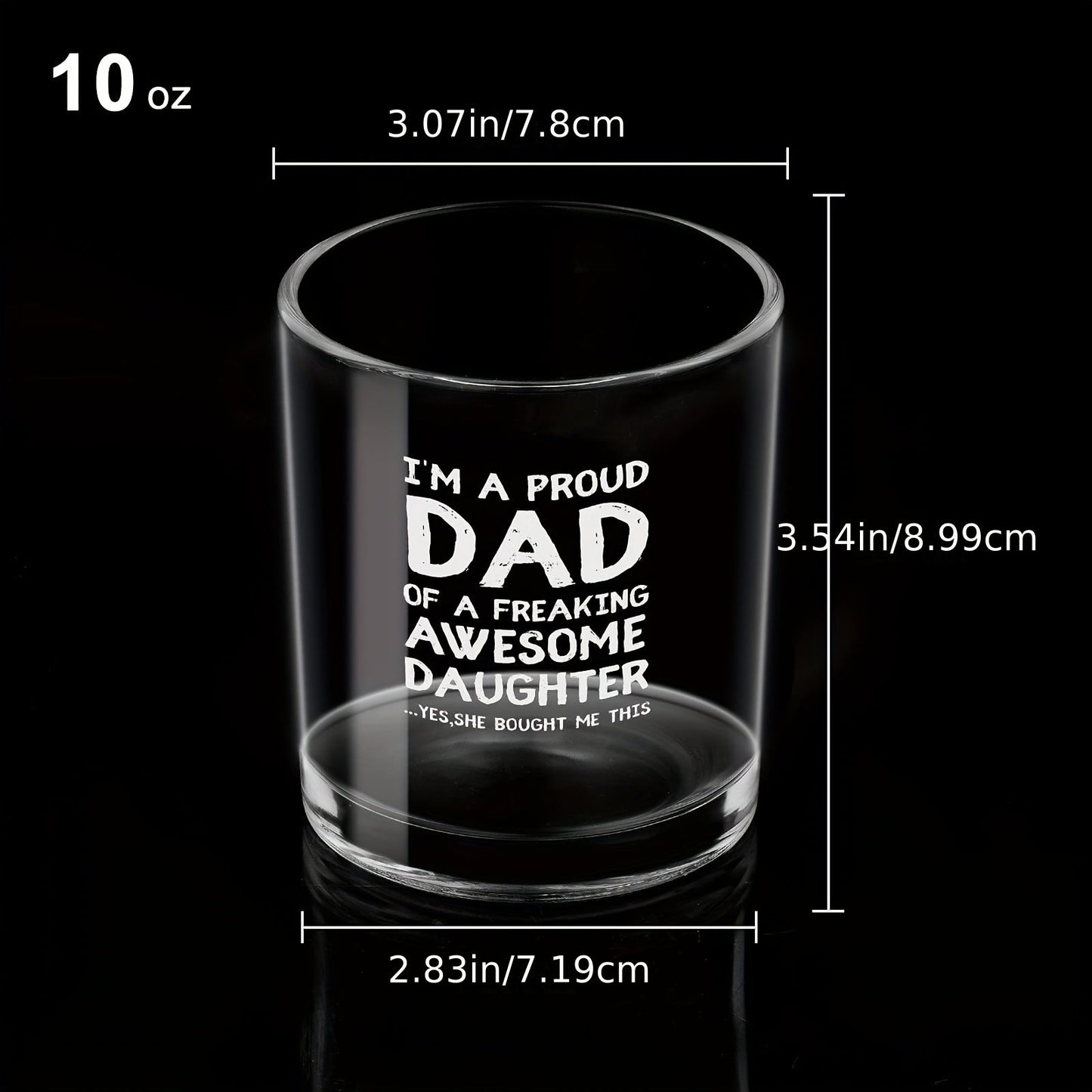 Vaterstag Whiskyglas mit Humor für Männer – Geschenk für stolze Väter und ihre Töchter, Whiskyglas mit lustigem Spruch
