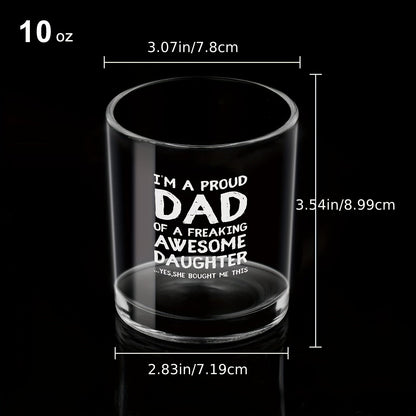 Vaterstag Whiskyglas mit Humor für Männer – Geschenk für stolze Väter und ihre Töchter, Whiskyglas mit lustigem Spruch