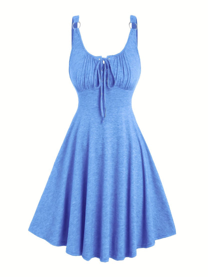 Damen Skaterkleid im Freizeitstil mit Schnürung und Schwingrock – Ideal für Alltag und Sommer